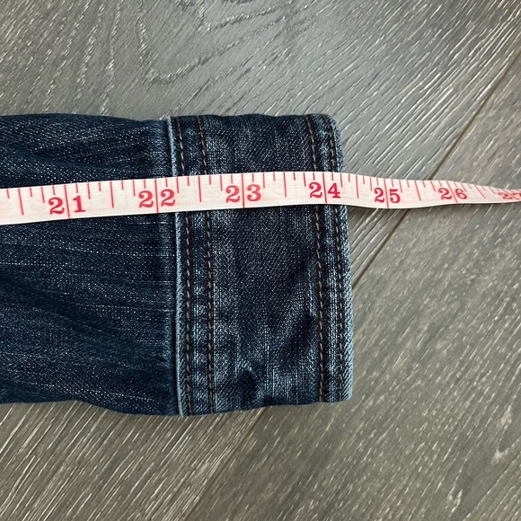 Old Navy jean jacket womens XS Trucker medium dark stretch denim Old School - Picture 11 of 12